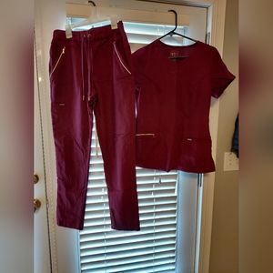 Statement by Cherokee burgundy scrubs